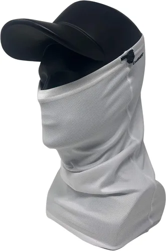 Vista 5 de CoolNES - Polaina para el cuello con cordón, máscara facial reutilizable y transpirable, lavable, protección solar UV UPF 50+