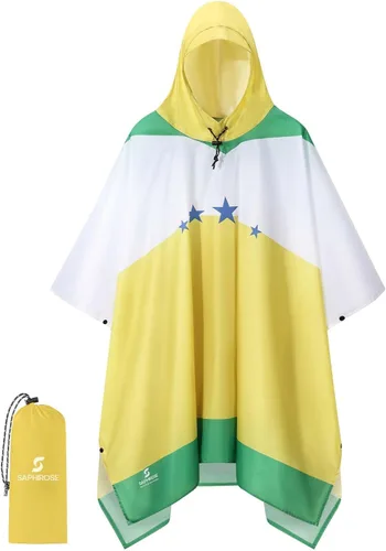 Vista 34 de SaphiRose Poncho de lluvia con capucha, impermeable, para hombres, mujeres y adultos Algas Azul 1 Pack