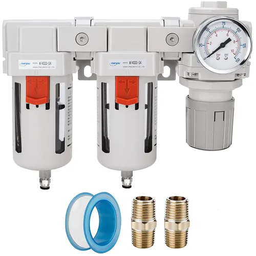 Vista 9 de Sistema de secado de aire NANPU NPT de 1", filtros de aire dobles y regulador de presión