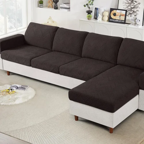 Vista 10 de Ruaozz Fundas de Cojines de Sofá para Sofá Seccional Fundas de Cojines de Asiento Elásticas Fundas de Sofá Lavables para Muebles Suaves