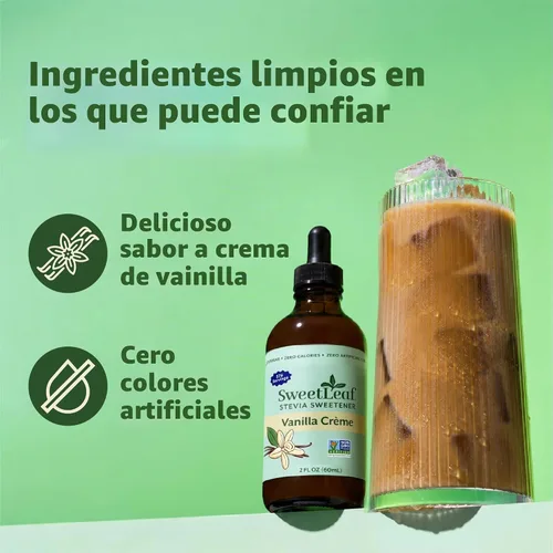 Vista 6 de Edulcorante líquido Sweet Drops de stevia, crema de vainilla, de la marca SweetLeaf