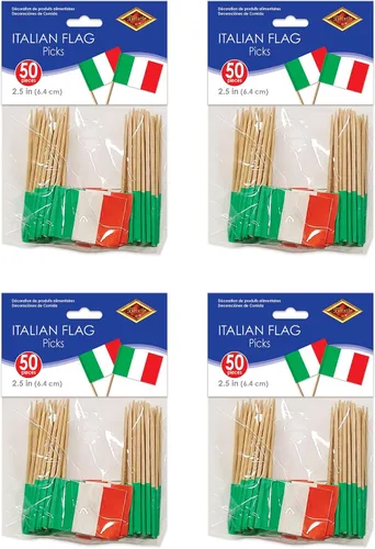 Vista 2 de Beistle Selecciones de bandera italiana de 2.5 pulgadas (50 unidades), rojo/verde/blanco