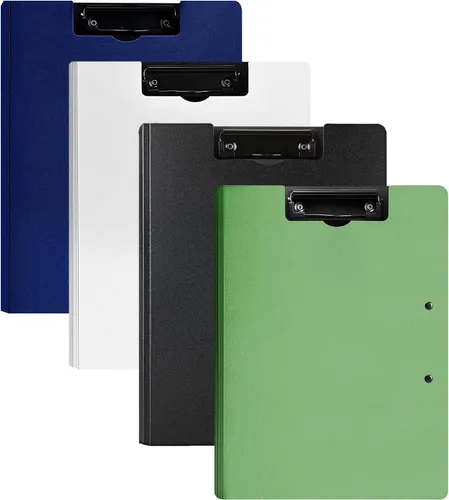Vista 17 de Carpeta portapapeles plegable A4, carpeta portapapeles de oficina con clip de metal de doble clip, portapapeles de almacenamiento plegable de 360