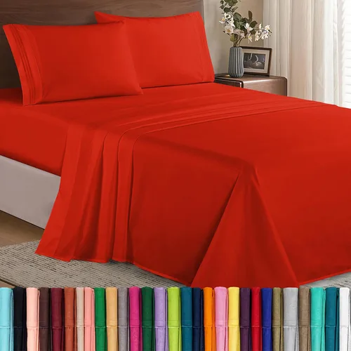 Vista 32 de Elegant Comfort - Juego de sábanas de microfibra de 1500 hilos de calidad hotelera prémium de 4 piezas - Resistente a arrugas, sábana bajera