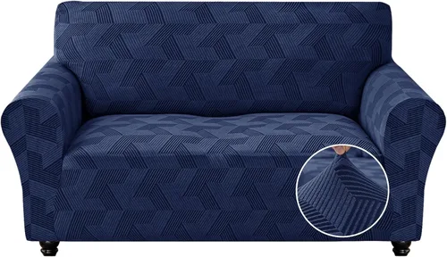 Vista 23 de JIVINER - Juego de 2 fundas elásticas para sillas de comedor, fundas geométricas de jacquard para sillas de comedor, fundas lavables para sillas