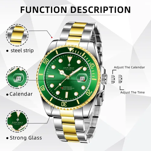 Vista 3 de BENYAR AKNIGHT Watches for Men, Waterproof Male Watch Luminous Chronograph Analog Quartz Movement Mens Watches, Stylish Men's Wrist Watch with