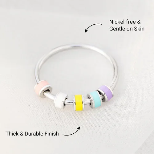 Vista 3 de STORYJEWELLERY Fidget Ring, Anxiety Rings for Women, Spinner Ring, Silent Spinning Stress Rings, Fidget Jewelry, Womens Gifts