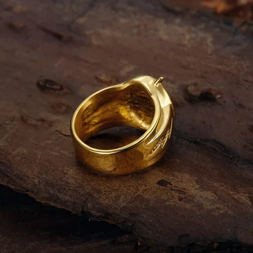 Vista 4 de PAURO Anillo de fiesta de acero inoxidable para hombre, diseño de perno de trueno