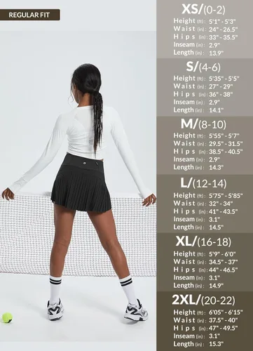Vista 6 de baleaf - Falda de tenis plisada para mujer, falda pantalón de golf para mujer, cintura alta, pantalones cortos deportivos ligeros con bolsillos