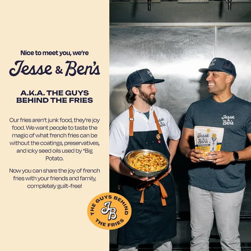 Vista 9 de Jesse & Ben's House-Cut Tallow & Sea Salt Fries, Made with Grass-Fed Beef Tallow, Gluten-Free, Non-GMO Frozen Potatoes, Healthy Snack with No Seed