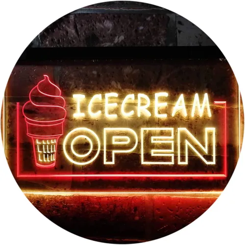 Vista 16 de ADVPRO Ice Cream Open Shop Dual Color LED Neon Sign Blue & Red 12" x 8.5" st6s32-m0079-br