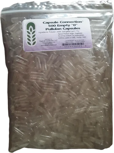 Vista 3 de Capsule Connection Unidas cápsulas vacías Pullulan, 0" tamaño, vegano y vegetariano (100)