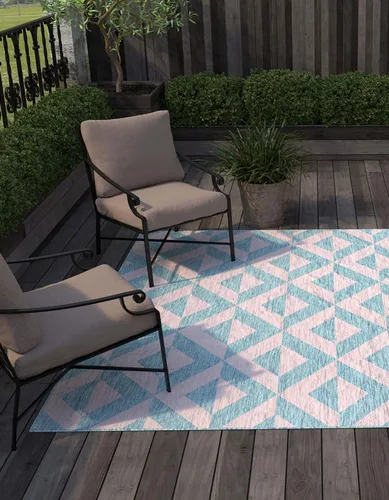 Vista 10 de Unique Loom Jill Zarin Outdoor Collection - Alfombra rectangular (2 pies 2 pulgadas x 3 pies 1 pulgadas, rectangular, beige y marrón)