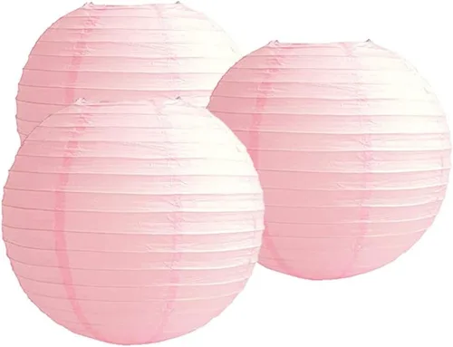 Vista 33 de Paquete de 3 linternas redondas de papel para decoración de boda y fiesta de cumpleaños (azul bebé, 4 pulgadas/3.9 in)