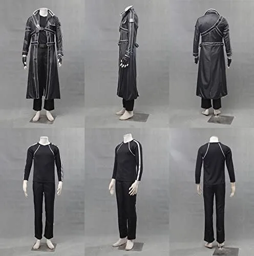 Vista 5 de Disfraz de Kirito de piel sintética para hombre, talla de EE. UU