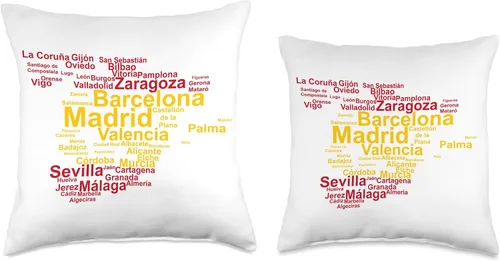 Vista 3 de Silueta de bandera de España, ciudades Madrid, cojín de viaje España