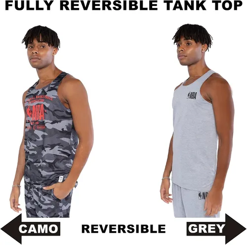 Vista 3 de Ultra Game NBA - Camiseta sin mangas reversible súper suave para hombre