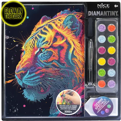 Vista 2 de DIAMANTINY - Pintura Tigre por Números, Multicolor, A4, 96026