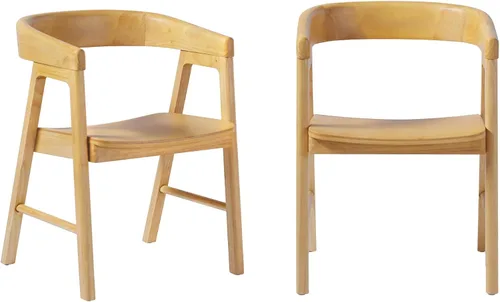 Vista 11 de Walker Edison Ezra - Silla de comedor moderna de madera maciza con respaldo redondeado, color negro (juego de 2)