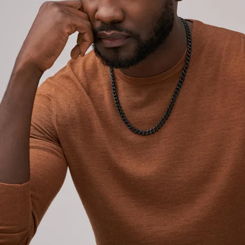 Vista 5 de Fossil Collar de acero inoxidable o cuero para hombre