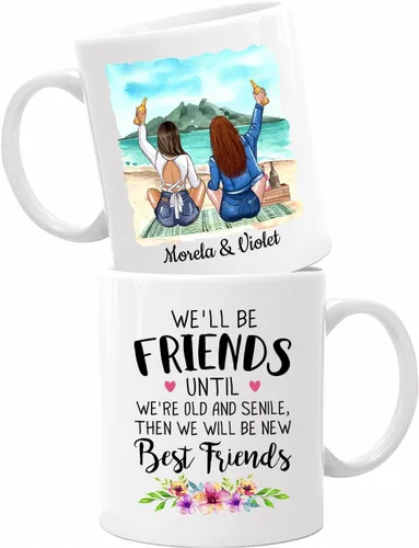 Vista 28 de Taza de café personalizada de la amistad para mejores amigos, mejores amigos, hermana del alma, tazas de café personalizadas para mejores amigas