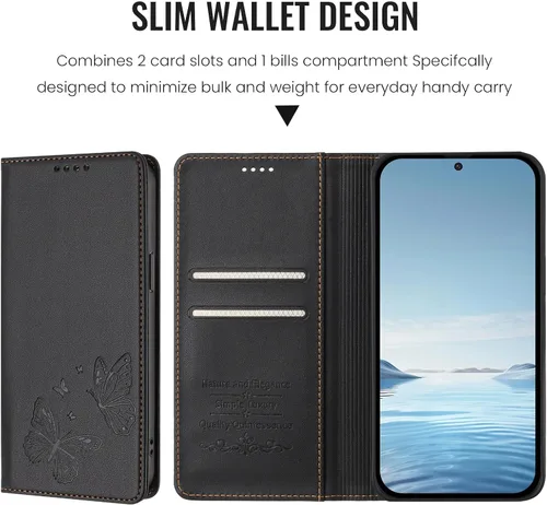 Vista 5 de Funda compatible con Tecno Spark Go 1 / 1S / Spark Go 2025, compatible con Tecno Pop 9 4G 【Bloqueo RFID】【Tarjetero con cierre magnético】 Marrón