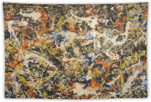 Vista 10 de Jackson Pollock, galería de arte en Buffallo, tapiz de arte abstracto, tapices, pintura de poliéster, regalo de sala de estar, impresiones