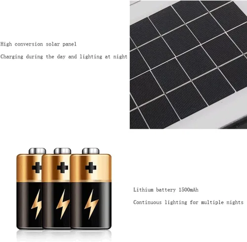 Vista 6 de Luces de poste al aire libre, luz solar de pilar cuadrada de acero inoxidable imitación mármol sombra lámpara de pilar al aire libre impermeable luz