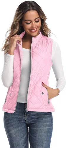Vista 5 de Chaleco para exteriores de mujer chaleco acolchado ligero con cremallera y cuello alto