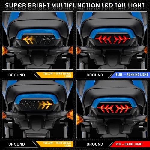 Vista 3 de Luz trasera LED de freno con intermitentes para motocicleta, compatible con Honda Grom MSX125 CB650F CB650R CBR650F CTX700N, lente ahumada