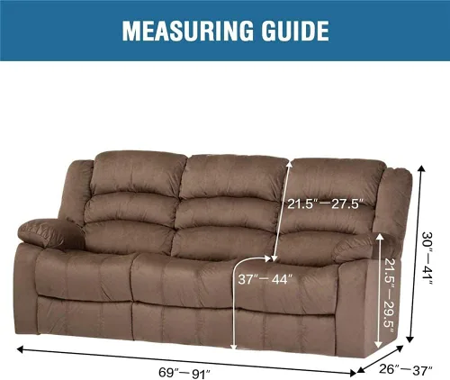 Vista 7 de Fundas elásticas de 8 piezas para sillón reclinable, de terciopelo de lujo, para sofá reclinable de 3 cojines, funda para sofá reclinable súper