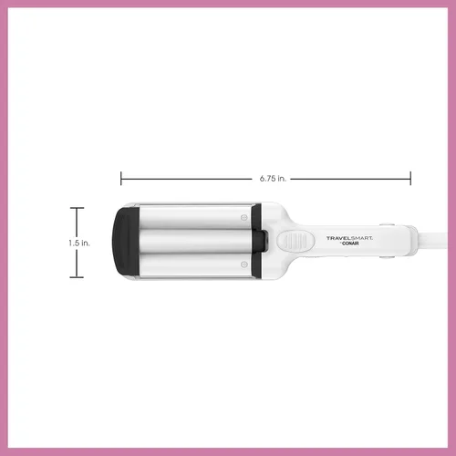 Vista 2 de Conair Travel Smart - Rizador de pelo portátil con triple barril de cerámica en blanco