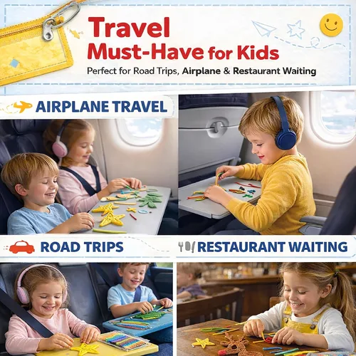 Vista 2 de 500 varillas Wiky para niños – Varillas de hilo de cera sensorial sin desorden para niños pequeños, juguetes de viaje para viajes por carretera