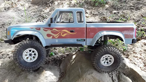 Vista 4 de Juego de calcomanías de cuerpo para Element RC Enduro Sendero escala 1/10 radiocontrolada Rock Crawler (llamas de defensa (azul sobre mocha)