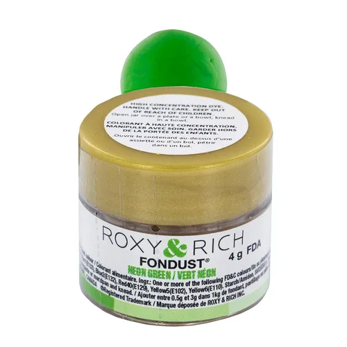 Vista 22 de Roxy & Rich Fondust - Polvo para alimentos color aguacate, 0.14 oz