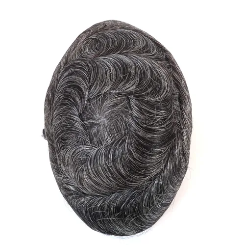 Vista 10 de Super Natural Mens Hair Piece 100 Cabello humano indetectable Mens Toupee Hair Systems Ultra Thin Skin V Looped Hair #10R WXL=8X10