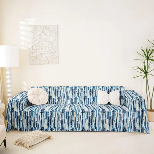 Vista 12 de Erosebridal Funda de sofá de lunares de 71 x 91 pulgadas, funda de sofá con lunares geométricos, funda de sofá moderna de estilo rústico con Blanco