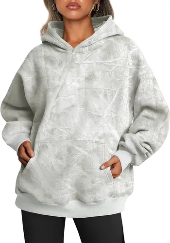 Vista 39 de Trendy Queen Sudaderas con capucha de gran tamaño para mujer, sudaderas de felpa para mujer, suéteres de moda de otoño, suéteres de invierno Lunares