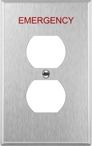 Vista 11 de ENERLITES Placa de pared de metal para receptáculo dúplex, acero inoxidable, tapa de tomacorriente, resistente a la corrosión, tamaño estándar