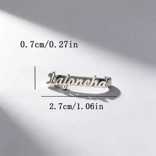 Vista 2 de Custom Engraved Various Font Styles Metal Watch Buckle - Personalized Name Stainless Steel Clasp, Adjustable Smartwatch Accessory, Compatible with