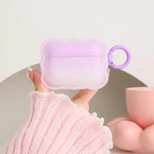 Vista 17 de Funda compatible con Apple AirPods Pro de 2 generación 2022, bonito diseño de ondas, a prueba de golpes, suave y transparente, protector AirPods