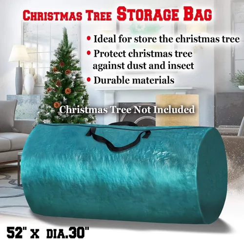 Vista 7 de BenefitUSA Bolsa de almacenamiento para árbol de Navidad artificial de alta resistencia de hasta 8 pies (verde)