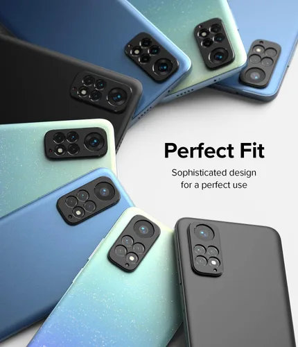 Vista 3 de Ringke Estilo de cámara compatible con Redmi Note 11, protector de borde de lente de cámara trasera, marco de aluminio resistente, cubierta adhesiva