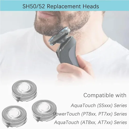 Vista 2 de SH50/52 - Cabezales de repuesto compatibles con afeitadoras eléctricas Philips Series 5000, cabezales de afeitado multiprecisión aptos