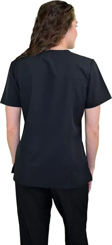 Vista 5 de Green Town Scrubs for Women - Mock Wrap V-Neck Scrub Top, 3 Pockets, Lightweight, Stretch Fabric, Easy Care