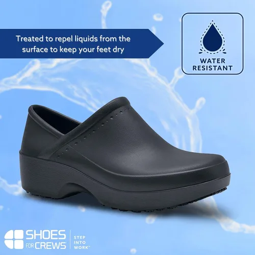 Vista 6 de Shoes for Crews Zuecos de trabajo antideslizantes para mujer, cómodos, antideslizantes, para el servicio de alimentos, hospitalidad, mantenimiento