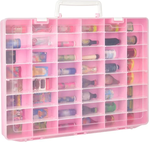 Vista 14 de FULLCASE Funda compatible con 5 Surprise for Mini Brands Toys Series 1-4, almacenamiento de cápsulas misteriosas, para colección Mini Mart Azul