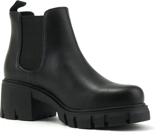 Vista 4 de Soda Pioneer - Botines Chelsea de tacón bajo para mujer, con doble elástico