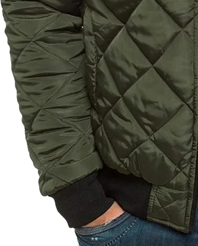 Vista 5 de Chaqueta bomber de invierno para hombre, abrigo grueso y cálido de algodón acolchado de béisbol