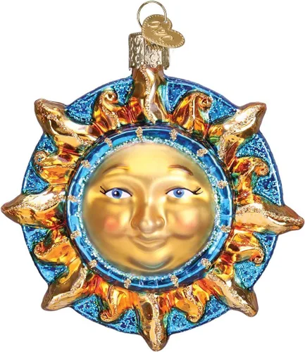 Vista 13 de Old World Christmas You are My Sunshine - Adorno de cristal soplado para árbol de Navidad, decoración navideña hecha a mano, colección de refranes